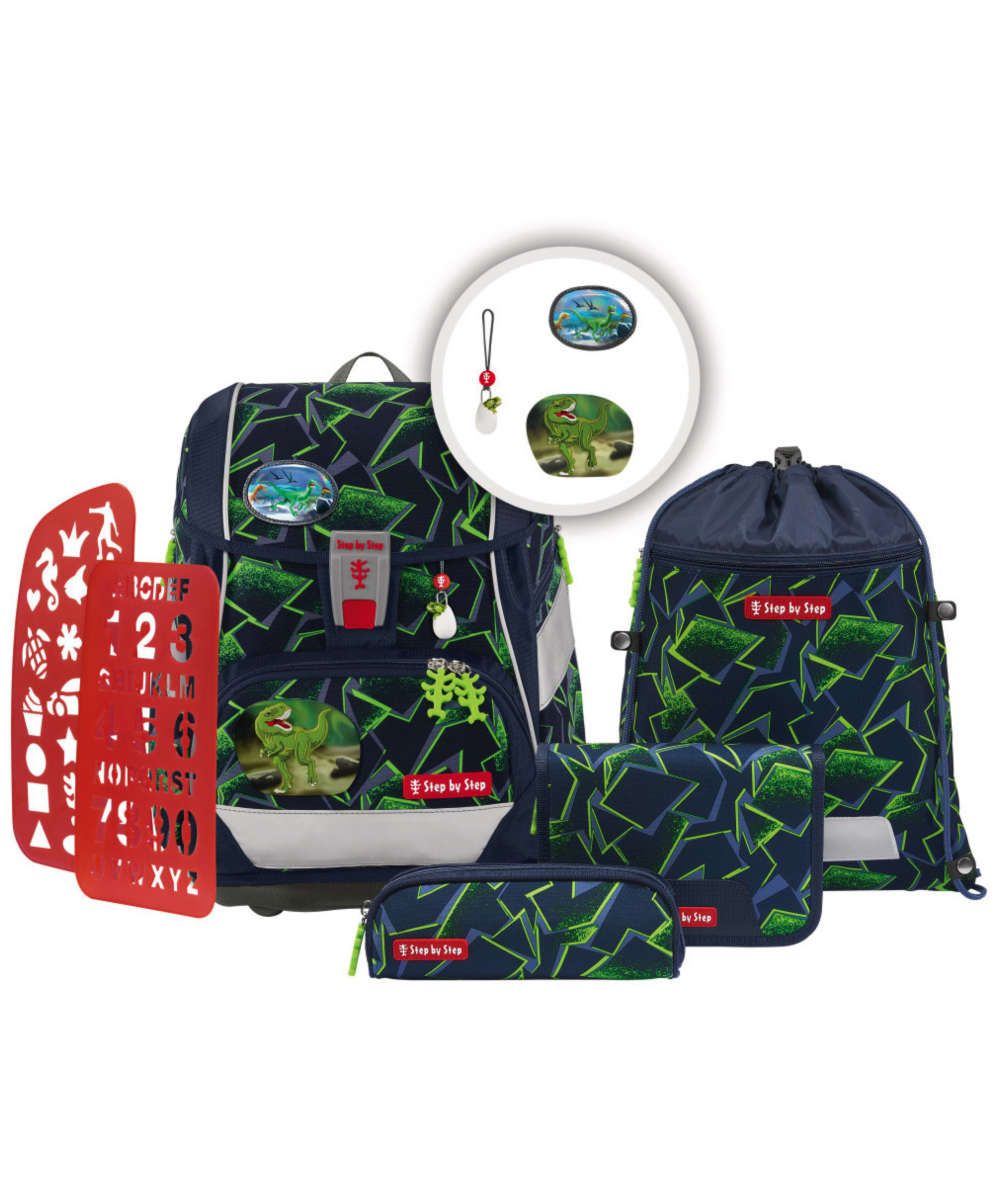 71219052_Step by Step 2IN1 PLUS Schulranzen-Set 6-teilig wild t-rex taro