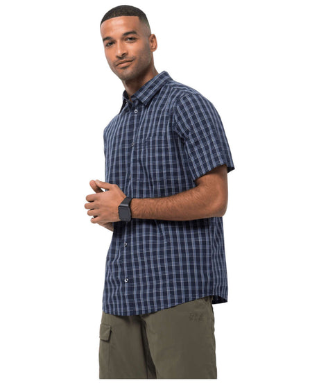 71202170_Jack Wolfskin Hot Springs Shirt Men night blue checks classic XXL