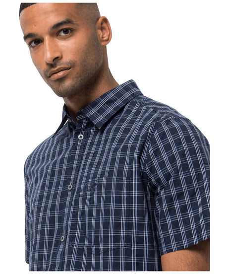 71202170_Jack Wolfskin Hot Springs Shirt Men night blue checks classic XXL