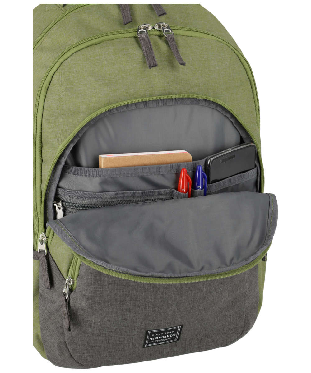 71144037_Travelite Basics Rucksack Melange 22 L grün/grau