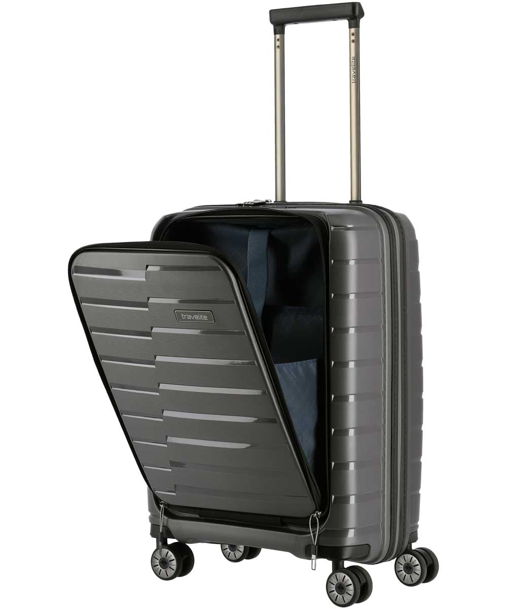 71208901_Travelite Air Base 4-Rad Trolley S mit Vortasche anthrazit