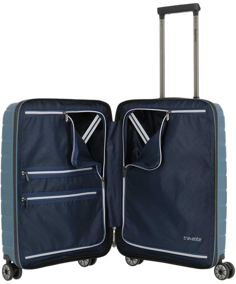 71208902_Travelite Air Base 4-Rad Trolley S mit Vortasche eisblau