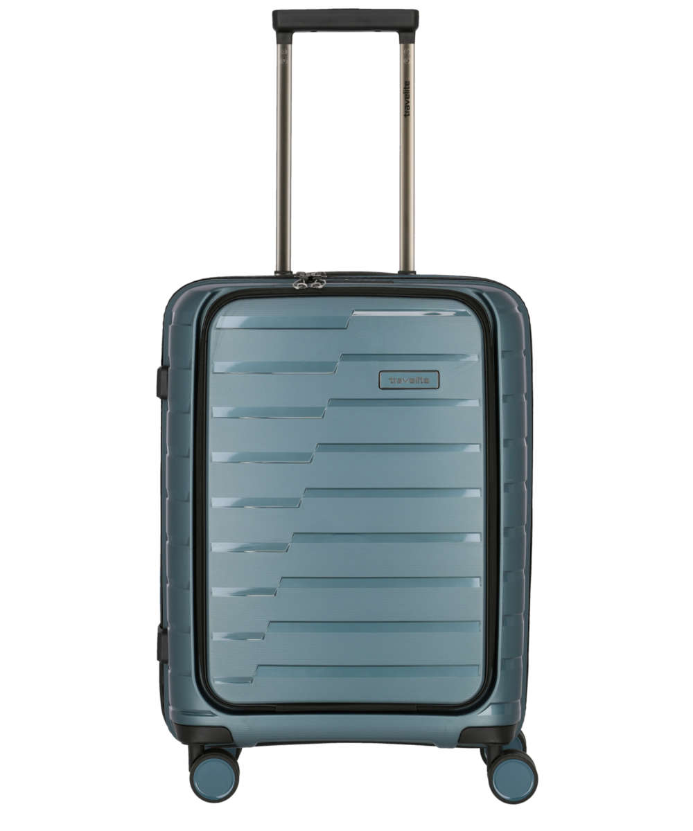 71208902_Travelite Air Base 4-Rad Trolley S mit Vortasche eisblau