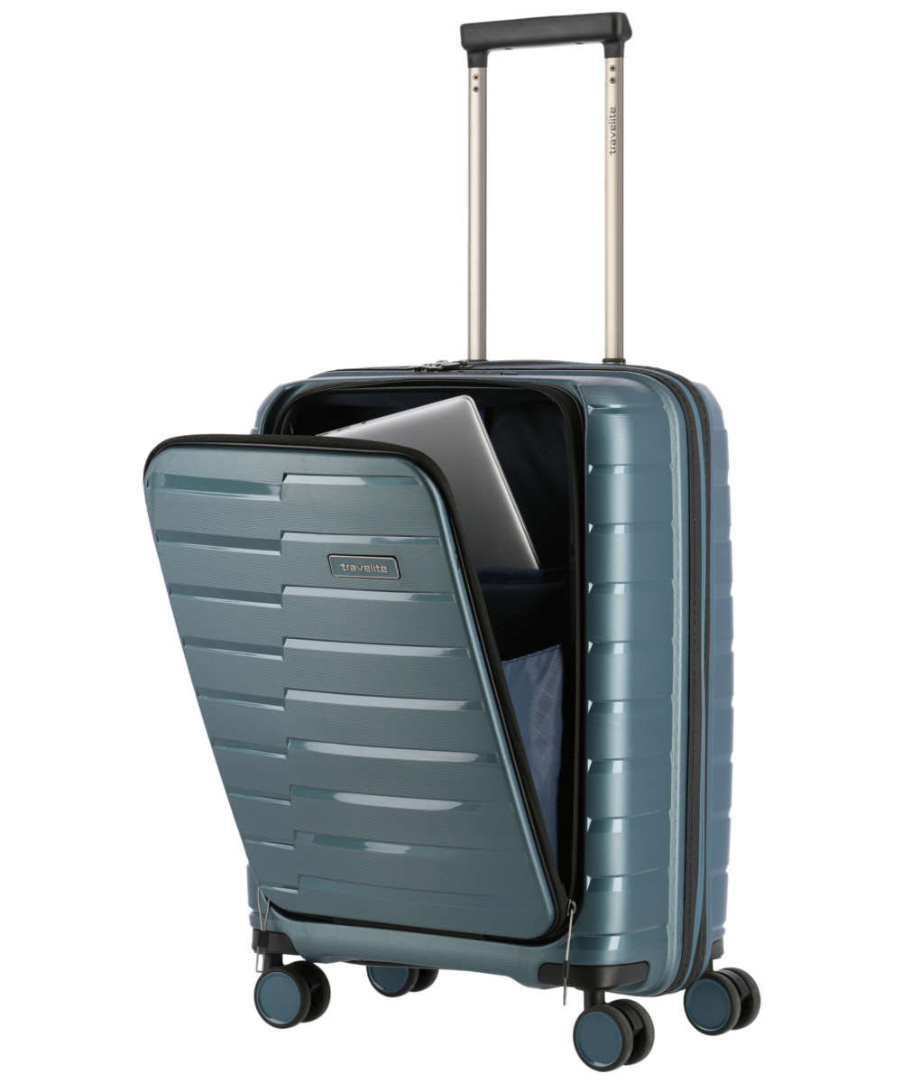 71208902_Travelite Air Base 4-Rad Trolley S mit Vortasche eisblau