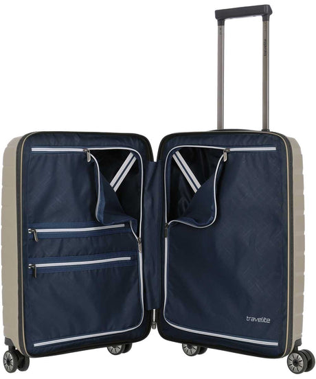 71208903_Travelite Air Base 4-Rad Trolley S mit Vortasche champagner