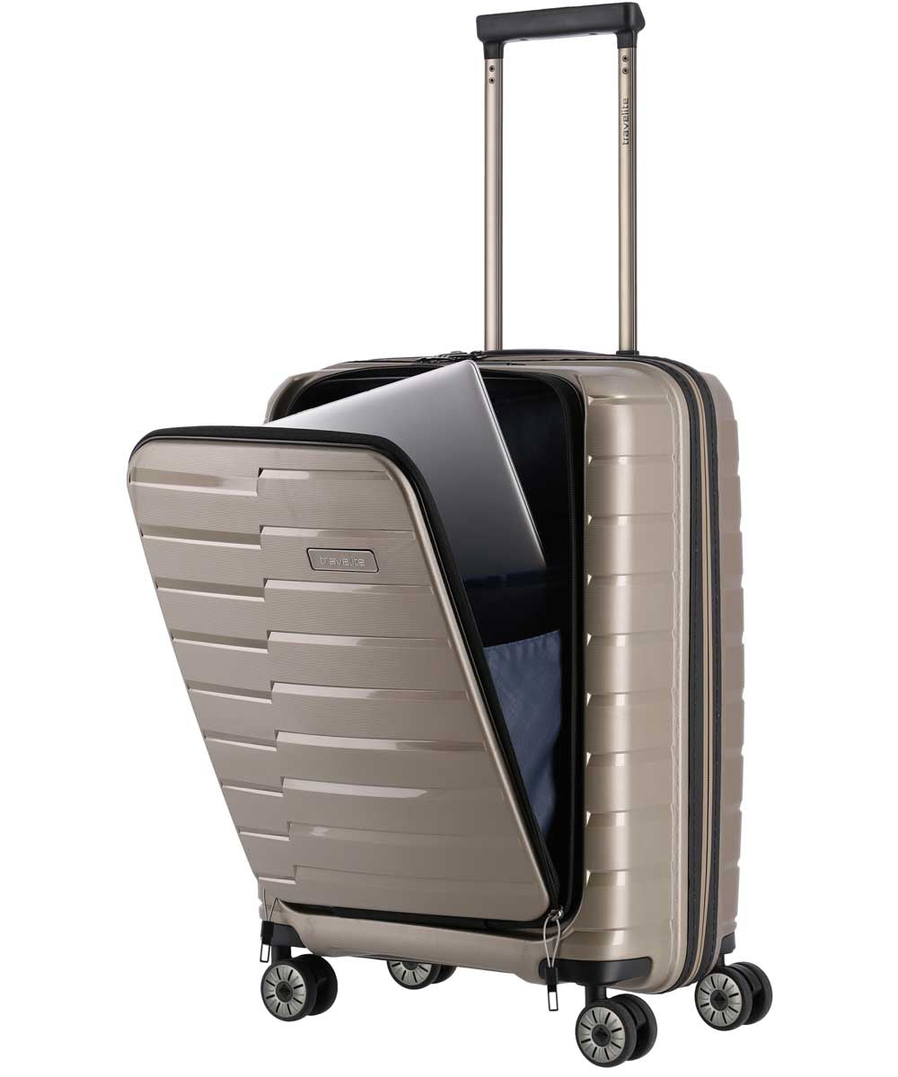 71208903_Travelite Air Base 4-Rad Trolley S mit Vortasche champagner