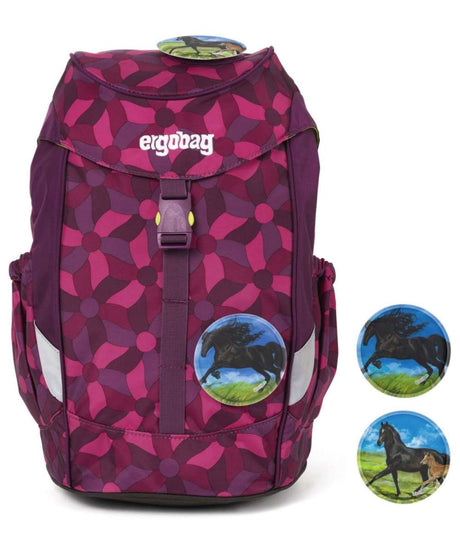 71152028_ergobag mini Kinderrucksack NachtschwärmBär (lila Blumen)