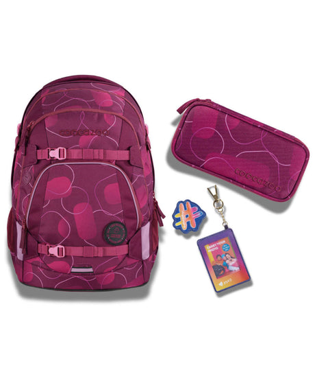 71245860_Coocazoo Mate Schulrucksack Set 3-teilig berry bubbles