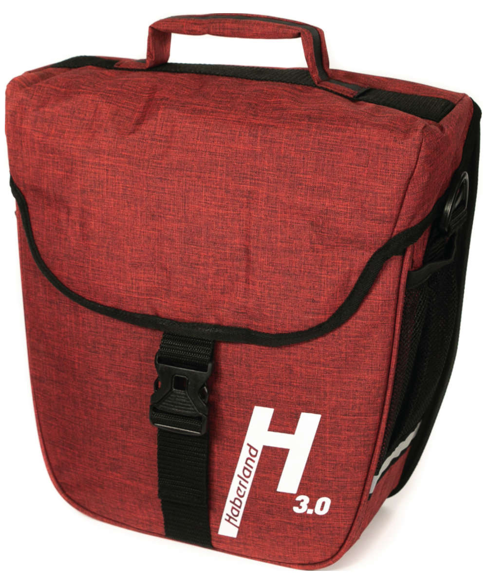 71186636_Haberland Einzeltasche Basic 3.0 EV3421 inkl. KLICKfix Variohaken schwarz/rot