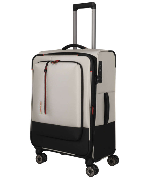 Travelite Crosslite 4-Rad Trolley M erweiterbar 66 cm natur